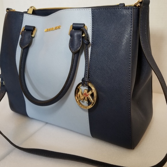 Michael Kors Handbags - MK-Sutton Large Color-Block Leather 
Satchel
